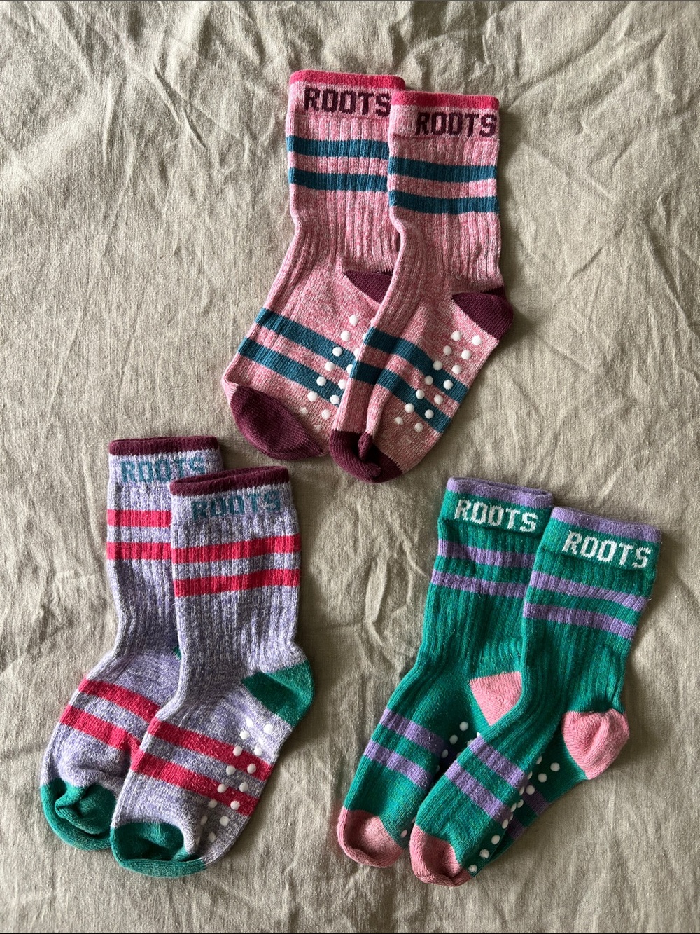 Roots toddler stripe pop socks
